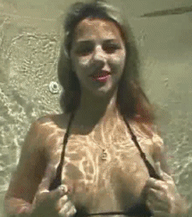 molten stunner displaying boobs underwater