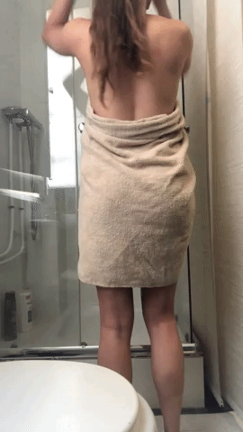 pulling down the towel