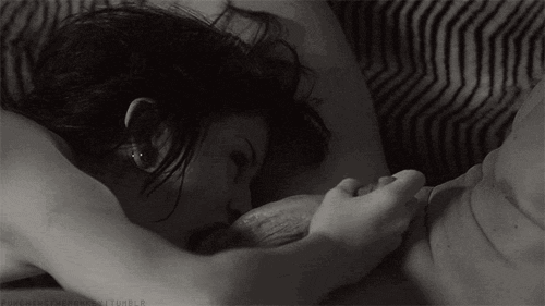 Ball blowing blowjob