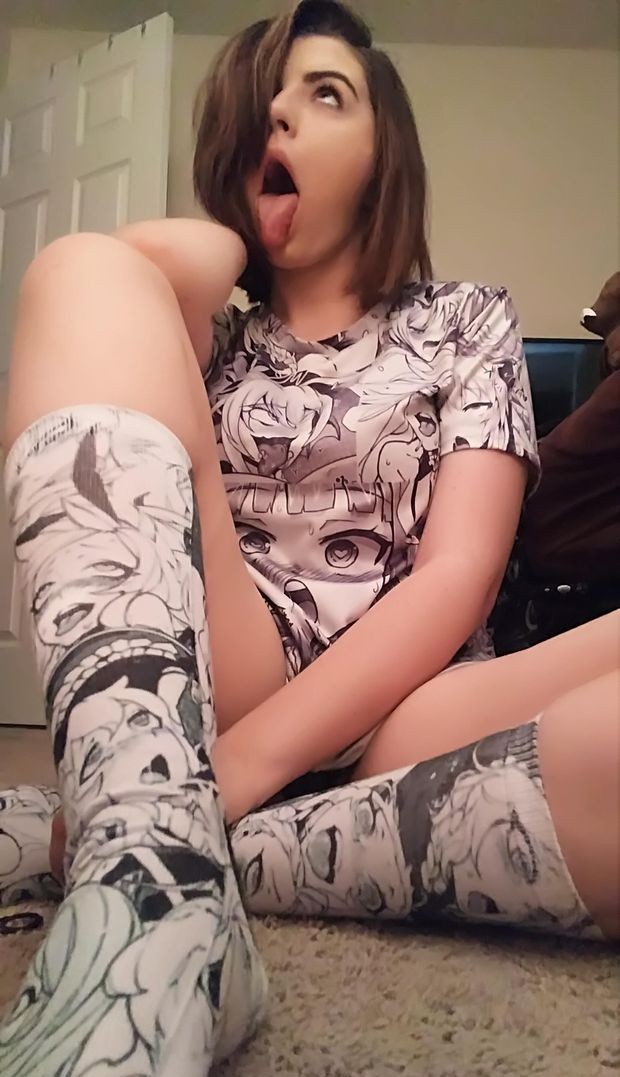 Ahegao in her matching ahegao attire.