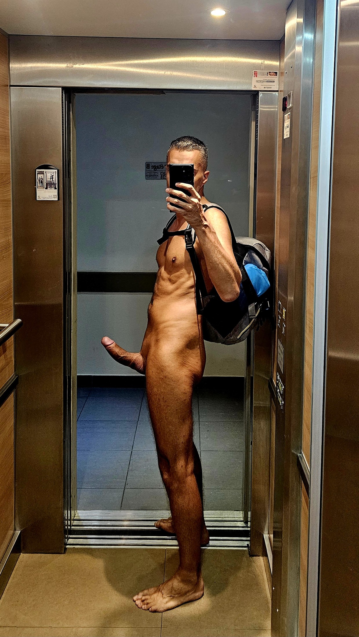 bare in the elevator 