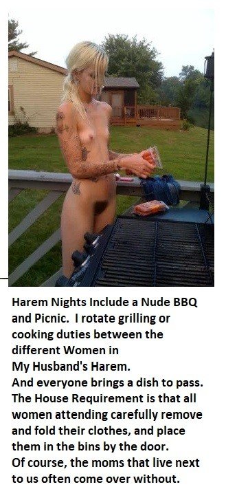 Nude bbq and picnic at my hubbies harem